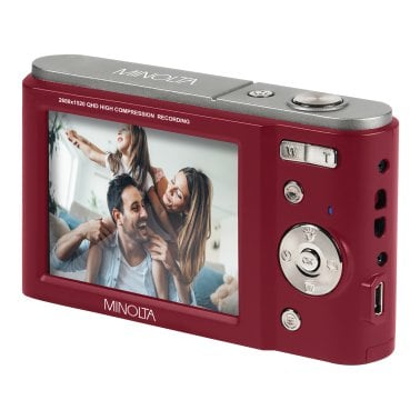 Minolta® MND20 16x Digital Zoom 44 MP/2.7K Quad HD Digital Camera (Red)