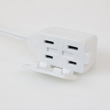 Axis 2-Prong 3-Outlet Wall Hugger Indoor Extension Cord, 6ft