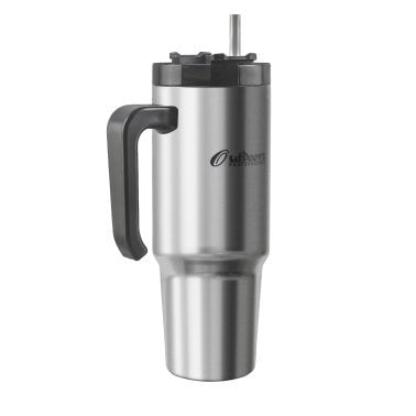 Outdoors Professional 30-Oz. Stainless Steel Double-Walled Insulated Tumbler with Straw (Stainless Steel)