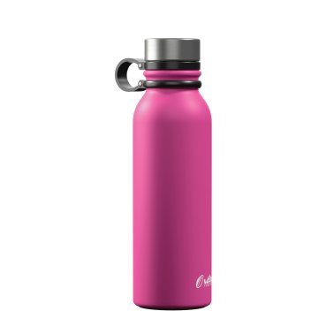 Outdoors Professional 20-Oz. Stainless Steel Double-Walled Vacuum-Insulated Travel Bottle with Leakproof Screw Cap (Pink)