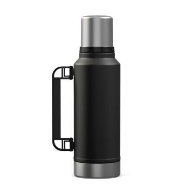 Outdoors Professional Stainless-Steel Termo Classic Vacuum Bottle with Carry Handle (33 Oz.; Black)