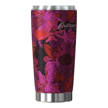 Outdoors Professional 20-Oz. Stainless Steel Double-Walled Vacuum-Insulated Classic Tumbler with Sealed Silicone Lid (Tropical Purple)