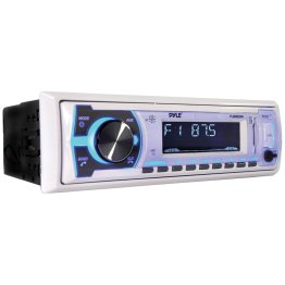 Pyle® Single-DIN In-Dash Digital Marine Stereo Receiver with Bluetooth® (White)