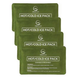 AllSett Health® Reusable Soft Gel Packs for Injuries with Velvet-Soft Fleece Fabric, 4 Pack (Green)