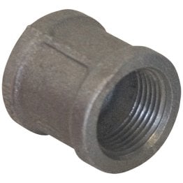1/2" x 1/2" Black Malleable Banded Coupling