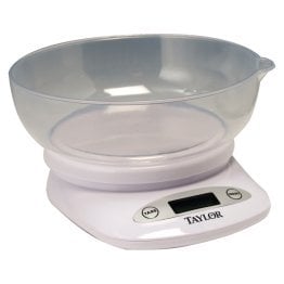 Taylor® Precision Products 4.4lb-Capacity Digital Kitchen Scale with Bowl
