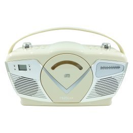 Proscan® Retro-Style CD/Radio Boom Box with Alarm Clock, PRCD212 (Cream)