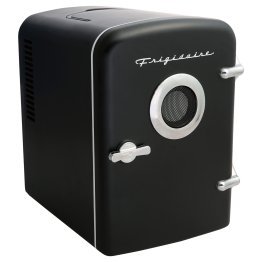 Frigidaire® 6-Can Retro Portable Beverage Refrigerator with Bluetooth® Speaker (Black)