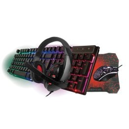 Proscan® 4-in-1 Light-up Gaming Set with Keyboard, Mouse, Headset, and Mouse Pad for Windows® PCs