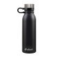 Outdoors Professional 20-Oz. Stainless Steel Double-Walled Vacuum-Insulated Travel Bottle with Leakproof Screw Cap (Black)