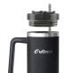 Outdoors Professional 40-Oz. Stainless Steel Double-Walled Insulated Tumbler with Straw (Black)