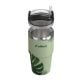 Outdoors Professional 20-Oz. Stainless Steel Double-Walled Insulated Tumbler with Straw (Tropical Green)