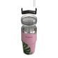 Outdoors Professional 20-Oz. Stainless Steel Double-Walled Insulated Tumbler with Straw (Tropical Pink)