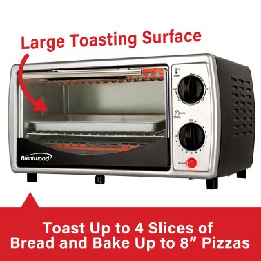 Brentwood® 4-Slice Toaster Oven (Black)