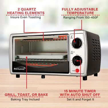 Brentwood® 4-Slice Toaster Oven (Black)
