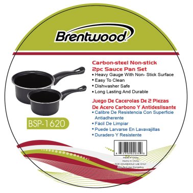 Brentwood® 2-Piece Nonstick Carbon Steel Saucepan Set