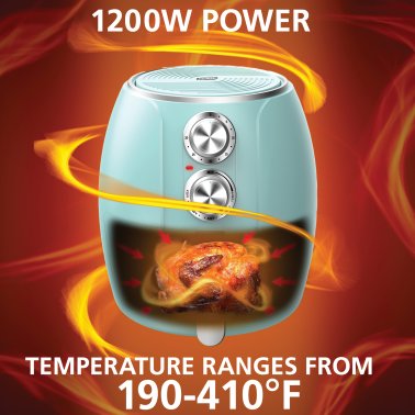 Brentwood® 3.2-Quart 1,200-Watt Electric Air Fryer with Timer and Temperature Control (Blue)