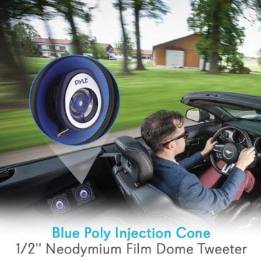 Pyle® Blue Label PL42BL 4-In. 180-Watt-Max 2-Way Coaxial Speakers, Black and Blue, 2 Count