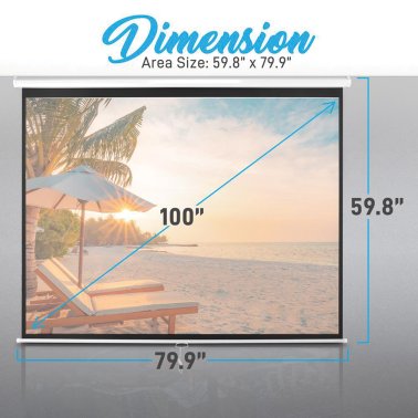 Pyle® Universal Pull-down Manual Projection Screen (100 In.)