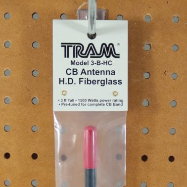 Tram® 1,500-Watt 26 MHz to 29 MHz Fiberglass Whip CB AM/FM/SSB Antenna (3 Ft.; Black)