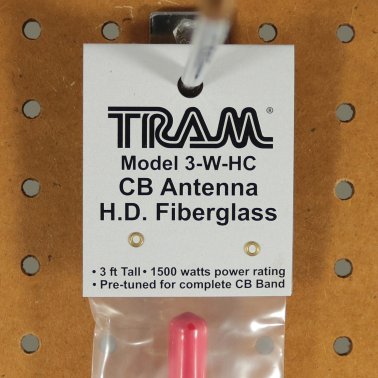 Tram® 1,500-Watt 26 MHz to 29 MHz Fiberglass Whip CB AM/FM/SSB Antenna (3 Ft.; White)