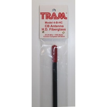 Tram® 1,500-Watt 26 MHz to 29 MHz Fiberglass Whip CB AM/FM/SSB Antenna (4 Ft.; Black)
