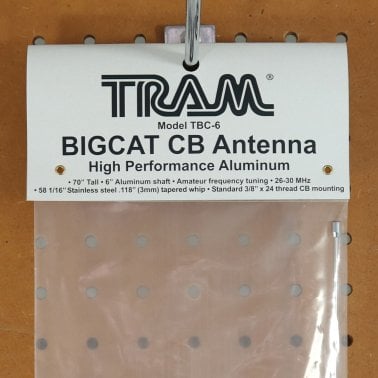 Tram® 20,000-Watt Big Cat Aluminum CB Antenna with 53-Inch Stainless Steel Whip and 6-Inch Shaft