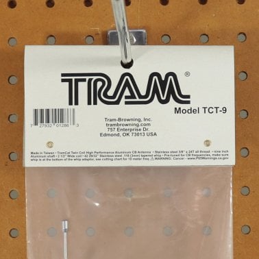 Tram® 15,000-Watt TramCat Trucker Twin-Coil Aluminum CB Antenna with 42-1/4-Inch Stainless Steel Whip and 9-Inch Shaft