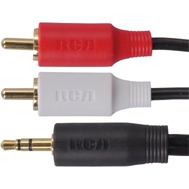 RCA 3.5-mm Male to 2 RCA-Male Stereo Audio Y-Adapter Cable, 3 Ft.