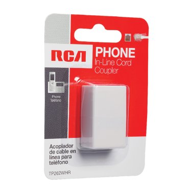 RCA In-Line Phone Cord Coupler, White