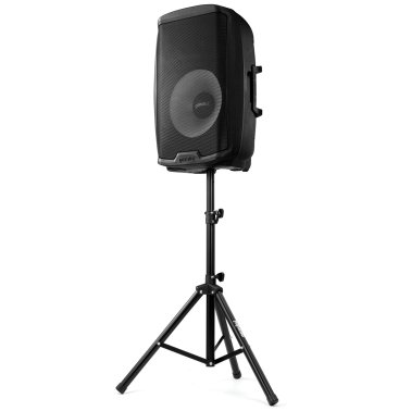 Gemini® AS Series Bluetooth® Portable PA Speaker Kit with Stand and Wired Microphone, Black, AS-2115BT-PK