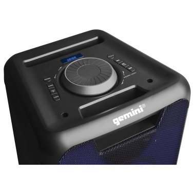 Gemini® GLS Series Portable Bluetooth® True Wireless Dual-Woofer Speaker System with LED Lights, Microphone, and Remote, Black, GLS-550