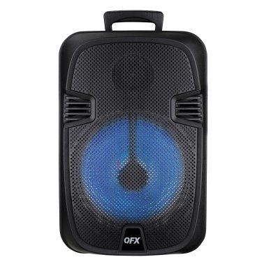 QFX® PBX-1206SM 12-In. 21-Watt True Wireless Stereo Bluetooth® Rechargeable Speaker with Wired Microphone and Stand
