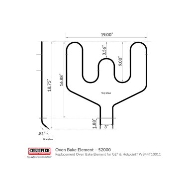 Certified Appliance Accessories® Replacement Oven Bake Element for GE® & Hotpoint® WB44T10011