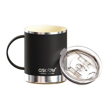 ASOBU® The Ultimate Stainless Steel Ceramic-Coated Coffee Mug, 12-Oz. (Black)