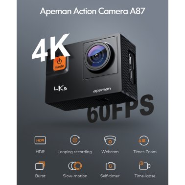 Apeman® A87 20.0-MP 4K 60-FPS Action Camera