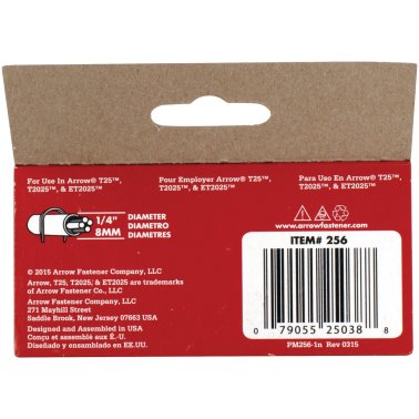 Arrow® T25™ Round Crown Staples, 1,000 Pack (3/8 In.)