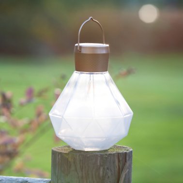 Allsop® Home Garden 5.5-In. Gem Light Glass Solar Lantern
