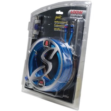 Stinger® Select Series 8-Gauge 600-Watt Amp Wiring Kit with Ultra-Flexible Copper-Clad Aluminum Cables