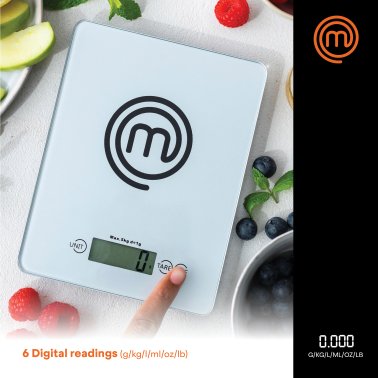 MasterChef® 11-Lb. Tempered Glass Digital Kitchen Scale (Silver)