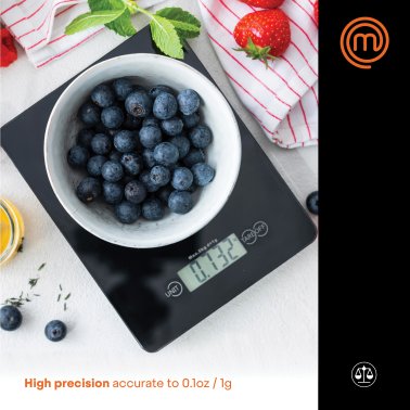 MasterChef® 11-Lb. Tempered Glass Digital Kitchen Scale (Black)