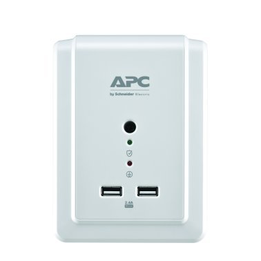 APC® 6-Outlet SurgeArrest® Surge Protector Wall Tap with 2 USB Ports