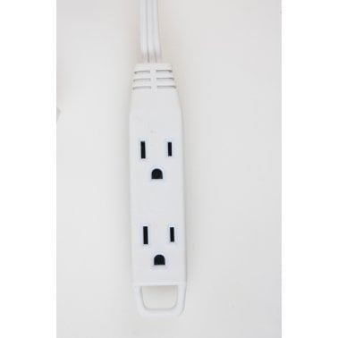 3-Prong 3-Outlet Wall-Hugger Indoor Grounded Extension Cord (White)