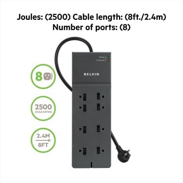 Belkin® 8-Outlet Home/Office Surge Protector