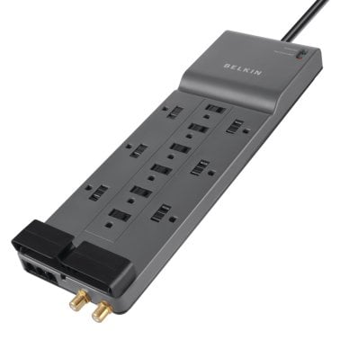 Belkin® Home/Office Surge Protector Power Strip, 12 Outlets, with Telephone and Coaxial Protection, 8-Ft. Cord, BE112230-08