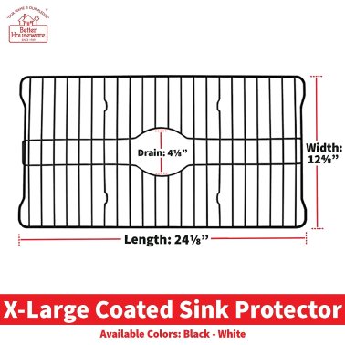 Better Houseware Extra-Large Coated Steel Sink Protector (Black)