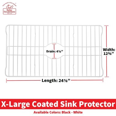 Better Houseware Extra-Large Coated Steel Sink Protector (White)