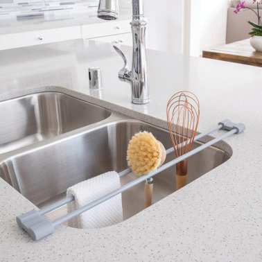 Better Houseware Over-Sink Drying Bar, Gray