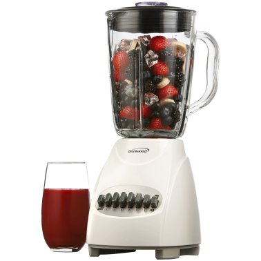 Brentwood® 42-Ounce 12-Speed + Pulse Electric Blender with Glass Jar (White)