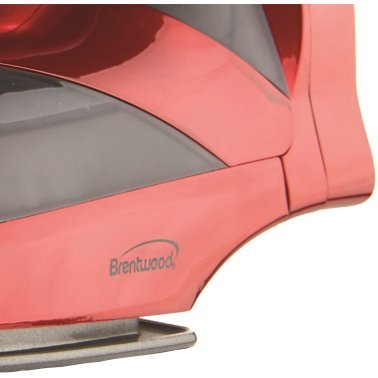 Brentwood® 1,200-Watt Nonstick Steam Iron with Retractable Cord (Red)